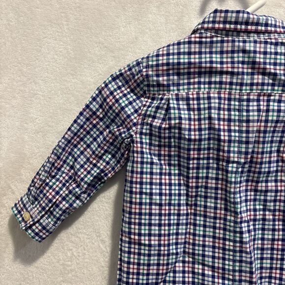 Ralph Lauren Baby Boy Coveralls Romper 6 Months Plaid Collared Lined Preppy - Picture 8 of 13